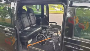 mercedes viano maxi cab wheelchair transport secure wheelchair with straps