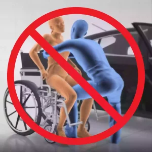 no transfer or dismount during wheelchair transport by maxi cab