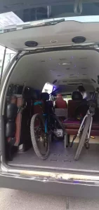 toyota hiace hiroof singapore maxi cab bicycle transport with two bicycles