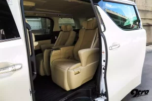 singapore maxi cab six seater maxi cab 2018 toyota alphard white view of two pilot seats from side door